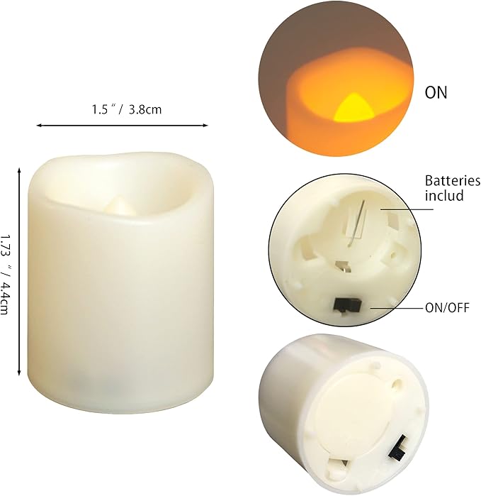 CANDLE CHOICE Battery Operated Flameless Votive Candles with Timer LED Candle Lights with Automatic Built-in Daily Cycle Timer, Pumpkin Decals for Halloween Decorations, Pack of 6, Batteries Included