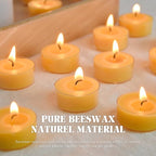 TELOSMA 36 Count Beeswax tealight Candles Bulk - Natural Scent and Smokeless - Gift Packing