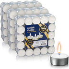 L'ner Tea Lights Candles - Pack of 300 White Unscented Candle Lights with 3.5 Hour Burning Time - Tea Candles for Wedding, Home, Parties, and Special Occasions