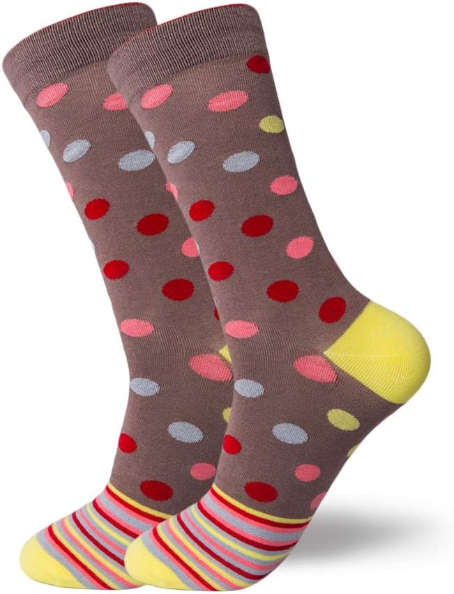 HHX YONLEE Dress Socks 5/6/10 Pairs Crew Argyle Colorful Cotton Novelty Casual Happy Fun