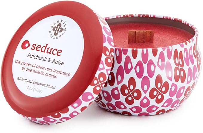 Root Candles Scented Candles in Travel Tin 24-Hour Seeking Balance® Aromatherapy Candle, 4-Ounce, Seduce: Patchouli & Anise
