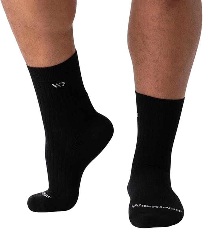 Wide Open Micro Crew Men's Merino Wool Socks - Everyday Wide Socks for Wide Feet