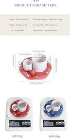 Mushroom Ceramic Incense Holder Set,4-in-1 Design for Sage, Palo Santo, Incense Sticks Candles,Red Ceramic Ash Catcher Tray for Mess-Free Meditation, Yoga and Home Decor