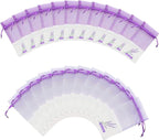Sachet Empty Bags Linen Fabric Bags Organza Gauze Bags for Lavender, Spice and Herbs (24pcs Purple Drawstring Bag)