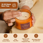 Folkulture Fall Scented Candle | Large 8.81 Oz - Apple Cinnamon | Two Wick Soy Candles | Autumn Non Toxic Candles for Relaxing | Long Lasting for Aromatherapy | Thanksgiving & Holiday Gifts for Women