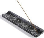 Koville Marble Incense Holder, Incense Holder for Sticks, Incense Sticks Holder Ash Catcher for Meditation Yoga SPA, Natural Stone Incense Burner, Home Table Decor (Black)