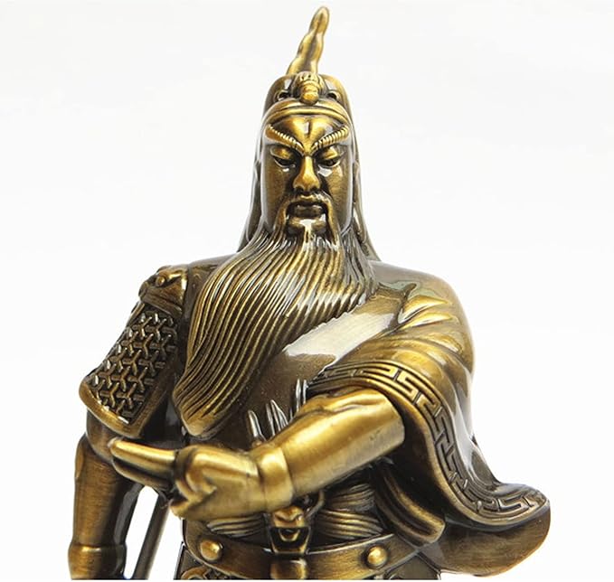 Guan Yu,Chinese Fengshui Guan Gong Statue,Antique Bronze Finish Statue for Decoration car Home Office Tabletop,Historical Collection Good Lucky Gifts 4.6 Inch