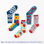 DRASEX Men's Dress Socks Funky Colorful Pattern Cotton Novelty Casual Crew Socks