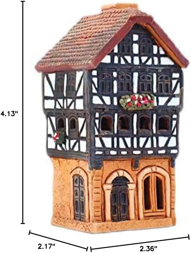 Ceramic Houses Collection - Collectible Miniature of Historic House in Lauterbach Germany - Cone Incense Holder Room Decor - Ceramic Incense Burner S19-1