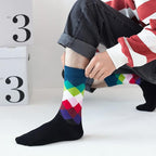 DRASEX Men's Dress Socks Funky Colorful Pattern Cotton Novelty Casual Crew Socks