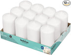 BOLSIUS 12 White Pillar Candles - 2.7 x 5.1 Inches Unscented Candle Set - 43 Hours - Dripless Clean Burning Smokeless Dinner Candle - Perfect for Wedding Candles, Parties and Special Occasions