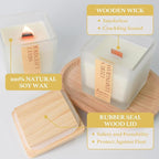 Scented Candle, 7.04 oz Citrus & Lemongrass Aromatherapy Candle, Natural Soy Wax with Wooden Wick, Candles for Home, 45 Hours Burn Time, Scented Jar Candle Gifts