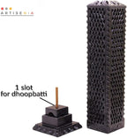 Handmade Black Soapstone Incense Stick Tower Holder | Marble Incense Stick Tower Burner Holder Spa Aromatherapy Home Office Fragrance Accessories Home Office Decor - (11 X 3 Inches)