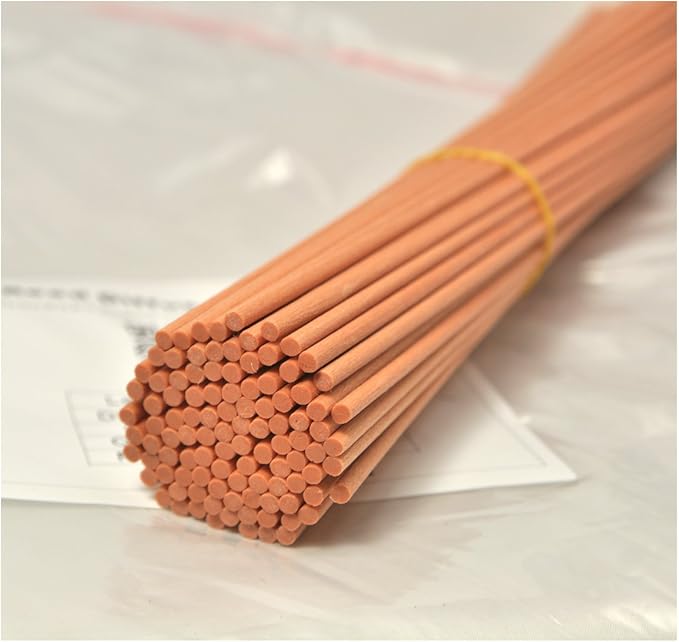 100 Pieces Fiber Reed Diffuser Replacement Refill Sticks (8" x 3mm, Light Brown)