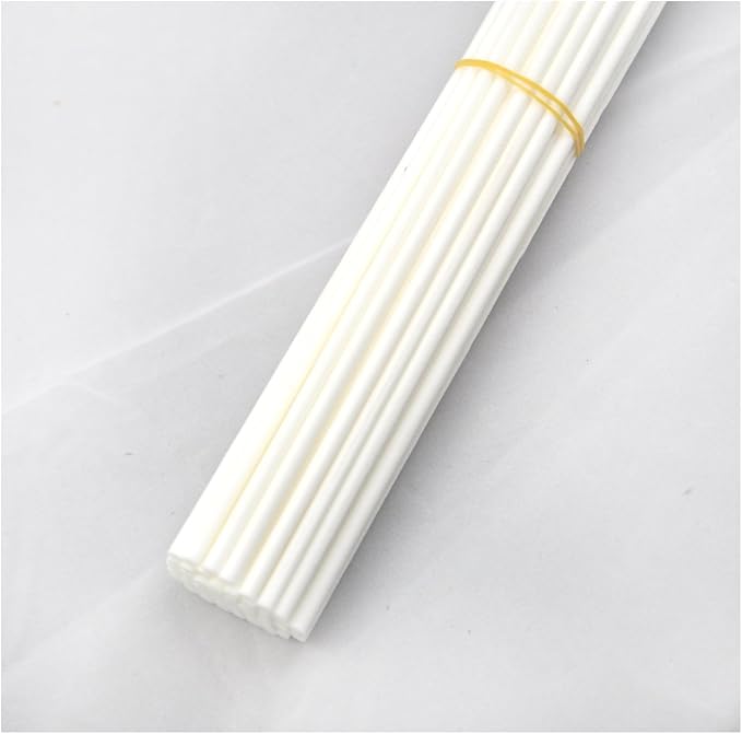 50 Pieces Fiber Reed Diffuser Replacement Refill Sticks for Aroma Fragrance (White, 12" x4mm)