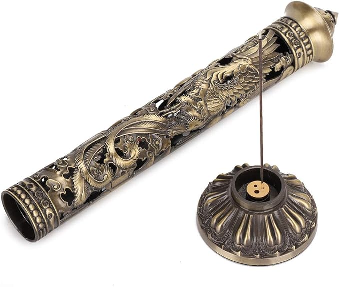 Dragon Phoenix Charcoal Incense Incense Holder, Dragon Incense ——Relief Craft Ornaments, Incense Stick Holder, Room Vertical Incense Holder for Aromatherapy Home Decor Office