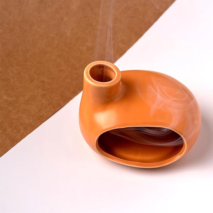 Ceramic Palo Santo Holder - Handcrafted Ash Catcher for Palo Santo Sticks and Sage - Unique Design for Meditation and Home Décor - Incense Burner