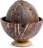 Handmade Coconut Shell DHOOP Stand – Eco-Friendly Natural Incense Holder Charcoal/Cone Burner, Sage Stand, Palo Santo Holder, Ash Catcher for Aromatherapy, Meditation, Yoga, Spiritual
