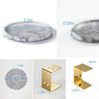 7.1-Inch Marble Incense Holder, Long Incense Holder for Sticks, Large Incense Sticks Holder for Meditation Yoga SPA, Incense Burne for Palo Santo/Sage/Cone/(Grey and White)