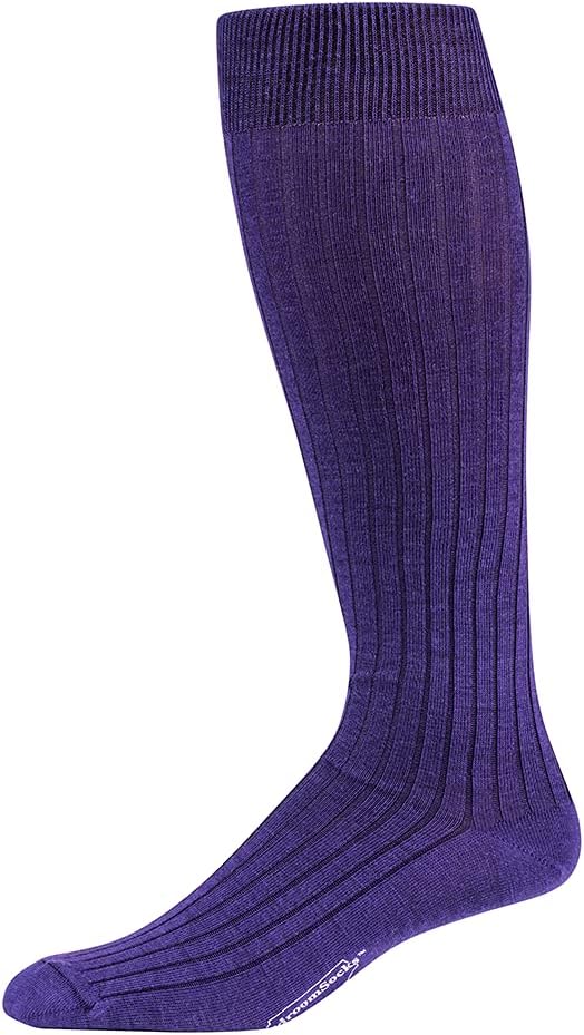 Merino Wool Dress Socks for Men – Over-the-Calf, Ribbed Wool Dress Socks for Size 8-12 – Breathable, Reinforced Heel and Toe
