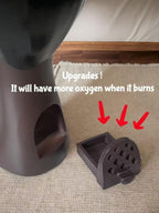 10 Inch Head Incense Burner Black Woman, Exquisite and Elegant Incense Burner,Unique Home Gift Table Accessories,Calm Room Waterfall Decoration (Eyes Closed)