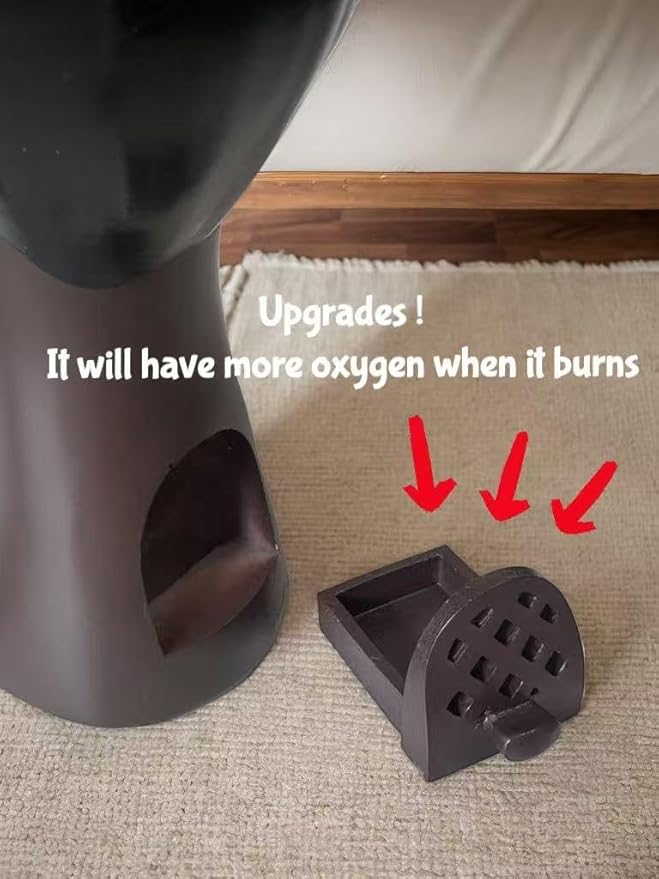 10 Inch Head Incense Burner Black Woman, Exquisite and Elegant Incense Burner,Unique Home Gift Table Accessories,Calm Room Waterfall Decoration (Black Woman with Hair Tie)