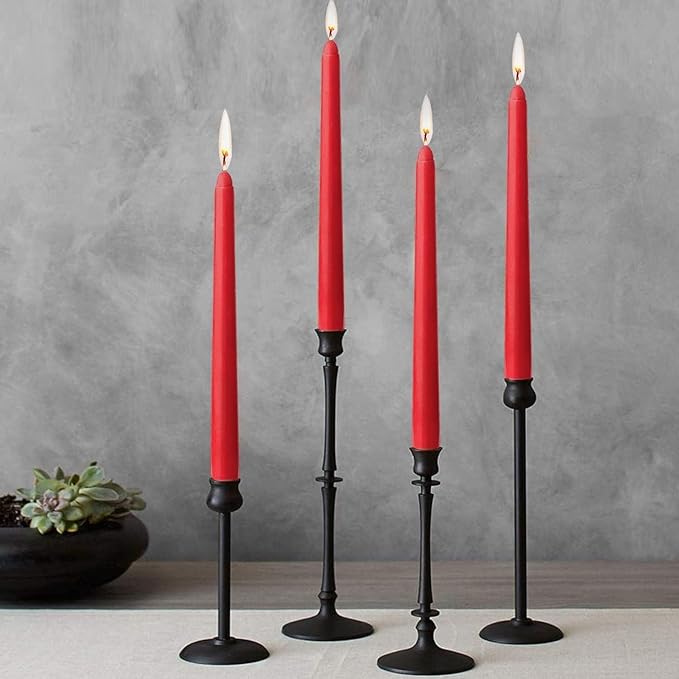 14 Pack Red Taper Candles - Taper Candles 12 Inch Dripless, Smokeless & Unscented - 10 Hours Long Burning - Hand Poured Tall Candlesticks - Ideal for Weddings, Dinner Parties, and Home Decor