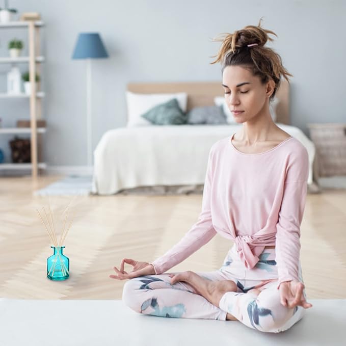 HOSSIAN 50pcs Reed Diffuser Sticks - Wood Rattan-Reed Sticks -Essential Oil Aroma Diffuser Sticks- Spa-Aromatherapy (Primary Color7/18cm)