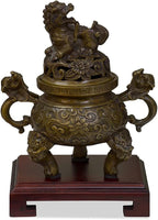 China Furniture Online Iron Imperial Kirin Chinese Incense Burner, Brown