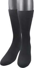 Yomandamor 5 Pairs Men's Bamboo Rayon Mid-Calf Dress Socks with Arch Support & Stretch Cuff,10-13