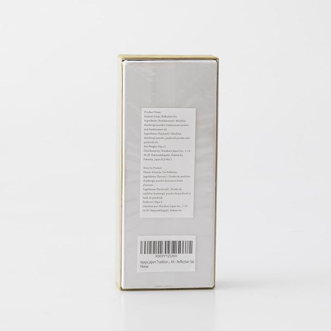 Asayu Japan Traditional Incense Sticks - Reflection Set (Frankincense + Patchouli), 40gr (Each Scent 20g), for Yoga, Zen Meditation and Relaxation - Traditional Smoke Type