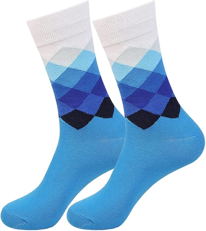 DRASEX Men's Dress Socks Funky Colorful Pattern Cotton Novelty Casual Crew Socks