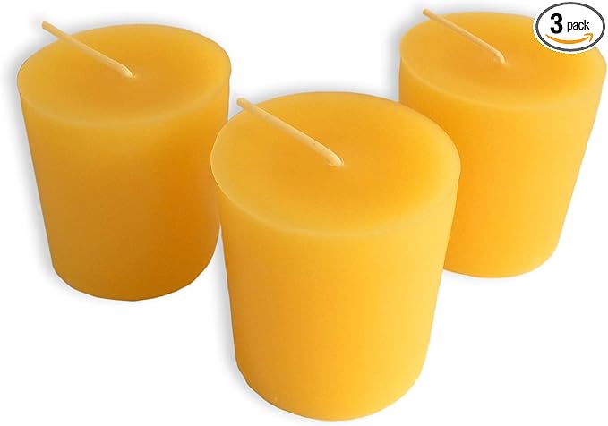 100% Pure Beeswax 15-Hour Votives Candles Organic Hand Made (3)