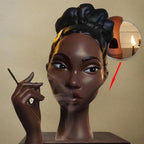 10 Inch Head Incense Burner Black Woman, Exquisite and Elegant Incense Burner,Unique Home Gift Table Accessories,Calm Room Waterfall Decoration (Black Woman with Hair Tie)