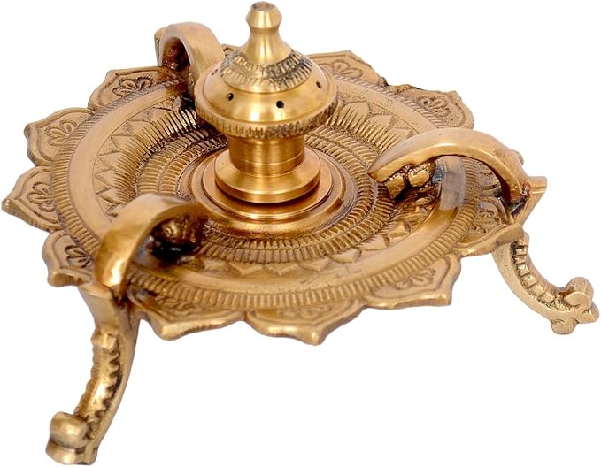 Metal Brass Incense Agarbatti Stand Holder, Puja Accessory, Spiritual and Religious |Size-5" Pbs-Ld-59 Standard Gold