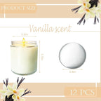 12 Pcs 8 Oz Bulk White Soy Candles,Vanilla Scented Candles Set,Bulk Aromatherapy Candle,Great Stress Relieving Scented Candle for Girls as a Gift for Birthdays, Weddings and More!