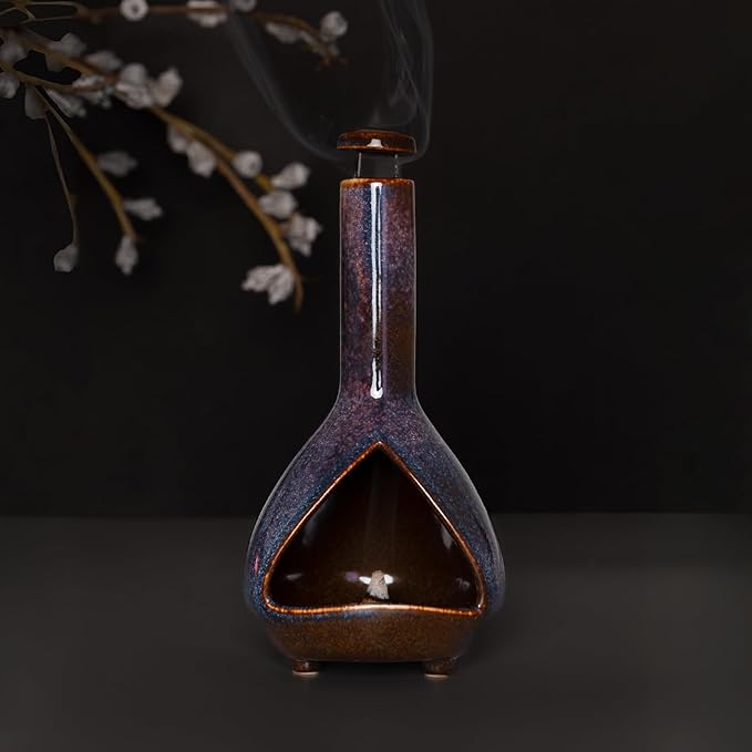 Premium Ceramic Palo Santo Holder - HighTemperature 1200°C Mini Chiminea for Sage, Incense & Palo Santo Sticks-Elegant Design for Energy Cleansing, Yoga, Meditation & Aromatherapy Idea