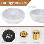 Vrupin Natural Marble Incense Burner, Handmade Incense Stick Incense Burner Reflux Burner, Ideal for use in Meditation, Incense Smokers and Decoration. (Grey)