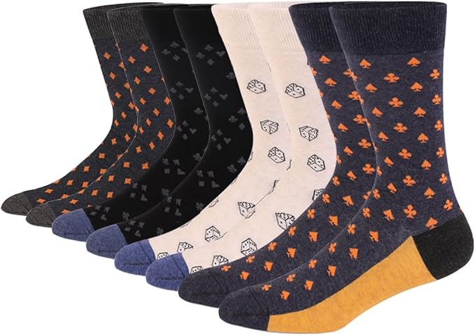 HHX YONLEE Dress Socks 5/6/10 Pairs Crew Argyle Colorful Cotton Novelty Casual Happy Fun
