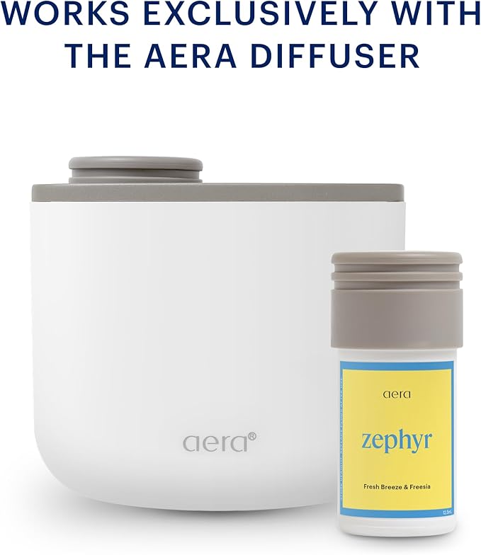 AERA Mini Zephyr - Essential Oil for Home-Simple and Minimal Fragrance - Notes of Lotus Petals Sandalwood and Lily of The Valley - Scent Refill - Capsule Size Works with Mini Diffuser