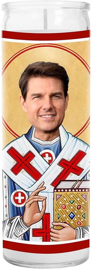 Cruise Celebrity Glass Jar Candle – Unscented Handmade Soy Wax Votive Candle – Unique Gift for Movie Lovers – Home Decor Collectible for Living Room & Office – 8 Inch