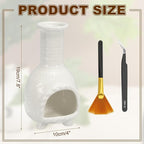 uxcell Incense Burner, Ceramic Incense Holder Santo Holder Ash Catcher with Cleaning Brush Tweezer Decorative Bowl for Meditation Stick Aromatherapy Yoga, White