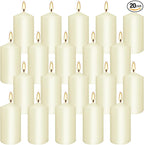 20Pack Pillar Candles 2 x 4 inch-Ivory Unscented Pillar Candles- Dripless,Smokeless,Long Lasting Burning time, Perfect for Home Decor,Wedding, Parties, Spas