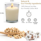 Set of 24 White Votive Candles for Home Décor Weddings Holidays Party and DIY, Unscented Soy Wax Candle Filled in Clear Glass