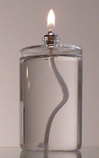 Firefly Fuels Refillable Glass Oil Candle - 5 oz Liquid Candle for Indoor Use, Outdoor Events, Emergency Lighting - Clean Burning with Wick and Holder Included. Use with Liquid Paraffin or Lamp Oil