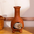 Palo Santo Mini Chiminea – Elegant Ceramic Incense Holder for Cleansing and Relaxation – Handcrafted Sage Texture Stand, Ideal for Meditation and Altars – Durable Design for Sticks Burning