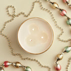 Thymes Frasier Fir Candle - Gilded Collection - Wood Grain Ceramic Design with 24-Karate Gold Rim - Mountain Fresh Fragrance - Elegant Winter Candle Scents - Gifts for Women & Men (3-Wick, 20 oz)