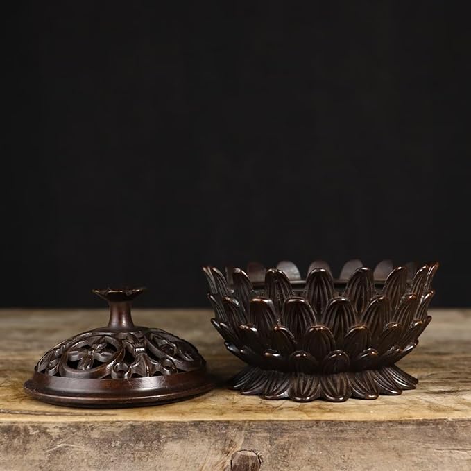 Brass Incense Burner Chinese Traditional Incense Burner Kit Zen Copper Incense Burner Office Home Yoga Room Sandalwood Burner Decoration Censer