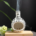 Handcrafted Palo Santo Holder Ceramic Incense Burner - Compact Size for Meditation Space - Burn Palo Santo Sticks and Cones Safely - Sage Aromatherapy Decor