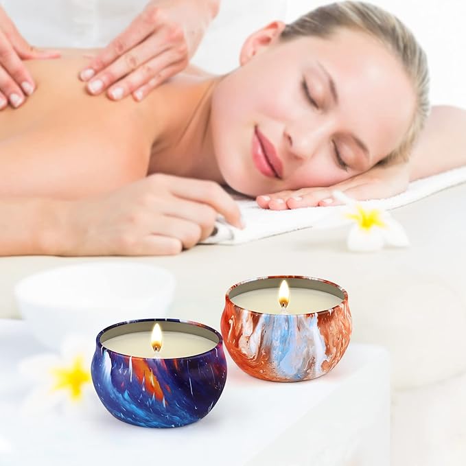 16 Pack Scented Candles Gift Set - 2.5oz Strong Fragrance Natural Soy Wax Candles in Portable Travel Tin Jars - Perfect for Home Decoration and Gifting